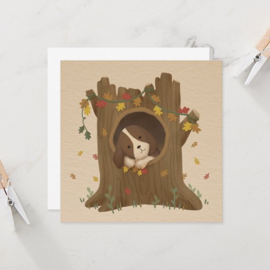 Phantastischer Herbst: Beagle Karte (Vorderseite/Rückseite Beispiel)