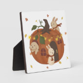 Phantastischer Herbst: Bunny & Pumpkin Fotoplatte (Vorderseite)