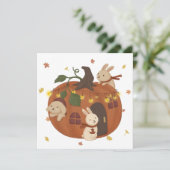 Phantastischer Herbst: Bunny & Pumpkin Karte (Stehend Vorderseite)