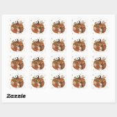 Phantastischer Herbst: Bunny & Pumpkin Quadratischer Aufkleber (Blatt)