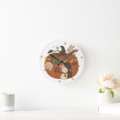 Phantastischer Herbst: Bunny & Pumpkin Runde Wanduhr (Zuhause)