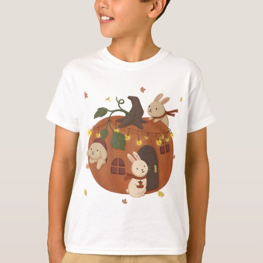 Phantastischer Herbst: Bunny & Pumpkin T-Shirt (Vorderseite)