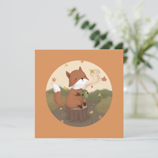 Phantastischer Herbst: Fox Feiertagskarte (Stehend Vorderseite)