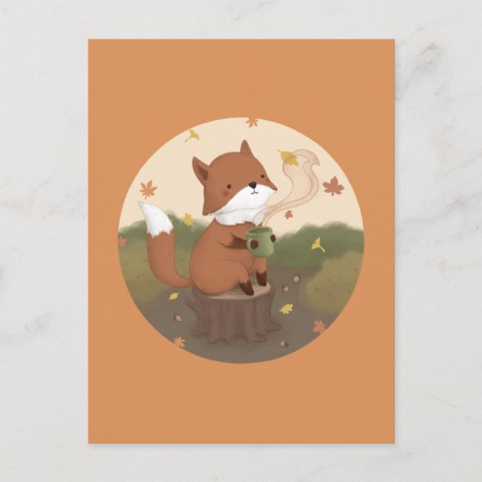 Phantastischer Herbst: Fox Postkarte (Vorderseite)