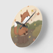 Phantastischer Herbst: Fox Runde Wanduhr (Winkel)