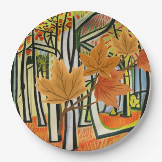 Phantastischer Herbst Pappteller (Vorderseite)