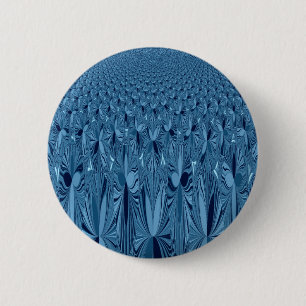 Phantastischer Iridescent Blue Kaleidoskop Art Button