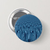 Phantastischer Iridescent Blue Kaleidoskop Art Button (Vorne & Hinten)