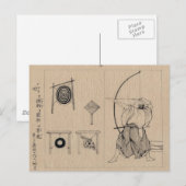 Phantastischer japanischer Bogenschütze Zeichnete  Postkarte (Vorne/Hinten)