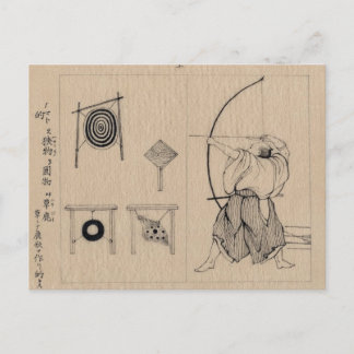 Phantastischer japanischer Bogenschütze Zeichnete  Postkarte