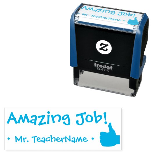 "Phantastischer Job!" + Name des Lehrers Permastempel (Beispiel)
