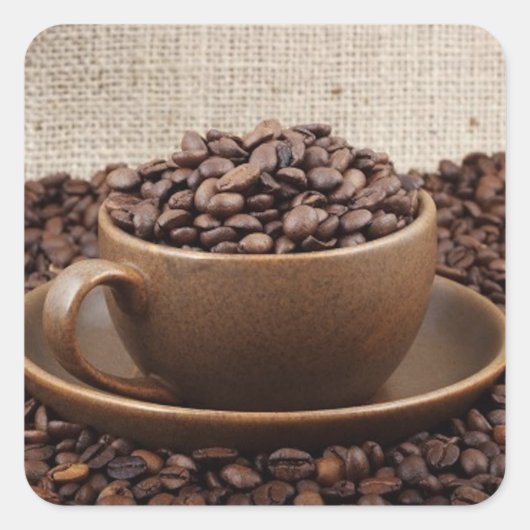 Phantastischer Kaffee Quadratischer Aufkleber (Vorderseite)