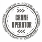 Phantastischer Kranbetreiber Aufkleber (Vorderseite)