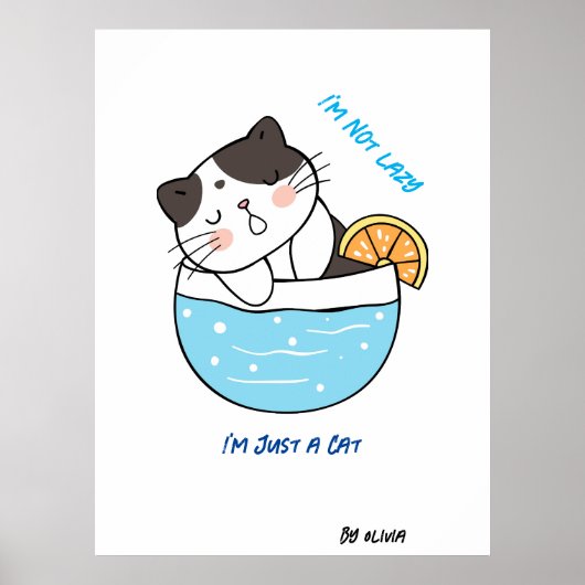 Phantastischer Lazy Cat Sarcastic Meme Spaß Benutz Poster (Vorne)