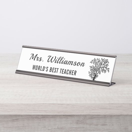 Phantastischer Lehrer aus winzigen Samen wachsen m Schreibtischnamensplakette (Vorderseite )