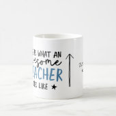 Phantastischer Lehrer Moderne Typografie blaues Ge Kaffeetasse (Mittel)