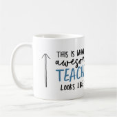 Phantastischer Lehrer Moderne Typografie blaues Ge Kaffeetasse (Links)