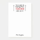 Phantastischer Lehrer Moderne Typografie rotes Ges Post-it Klebezettel (Vorderseite)