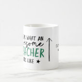 Phantastischer Lehrer Modernes Typografie-Grünes G Kaffeetasse (Mittel)