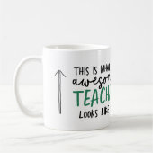 Phantastischer Lehrer Modernes Typografie-Grünes G Kaffeetasse (Links)