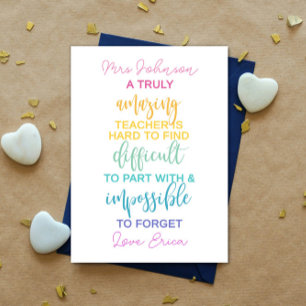 phantastischer Lehrer schwer zu finden unmöglich z Karte