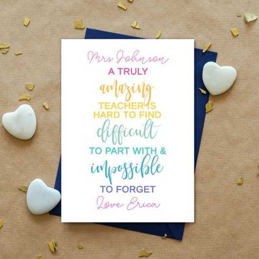 phantastischer Lehrer schwer zu finden unmöglich z Karte