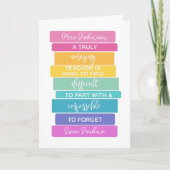 phantastischer Lehrer schwer zu vergessen Karte (Vorderseite)