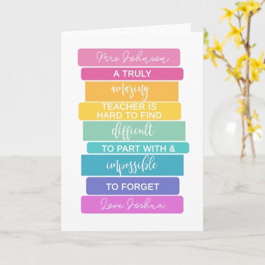 phantastischer Lehrer schwer zu vergessen Karte (Gelbe Blume)