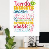 Phantastischer Lehrertag Gekümmert Lehrer Poster (Heimbüro)