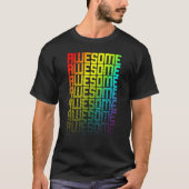Phantastischer Lgbtq+-Regenbogen-Gay Pride Textfad T-Shirt (Vorderseite)