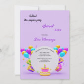 PHANTASTISCHER LILA GEBURTSTAG EINLADUNG (Vorderseite)