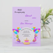 PHANTASTISCHER LILA GEBURTSTAG EINLADUNG (Stehend Vorderseite)