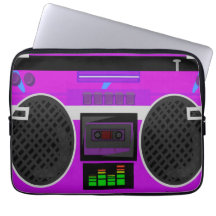 Phantastischer Lila Illustrierter 80er Boombox