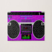 Phantastischer Lila Illustrierter 80er Boombox Puzzle (Horizontal)