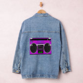 Phantastischer Lila Illustrierter Spaß Boombox Jeansjacke (Hangar)