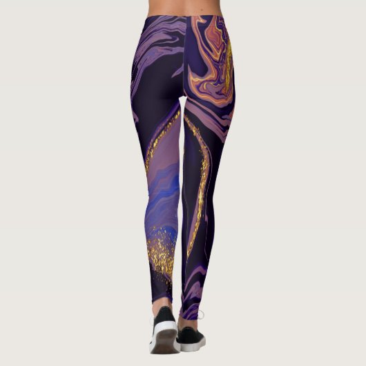 Phantastischer Lila MarbleLeggings Leggings (Rückseite)