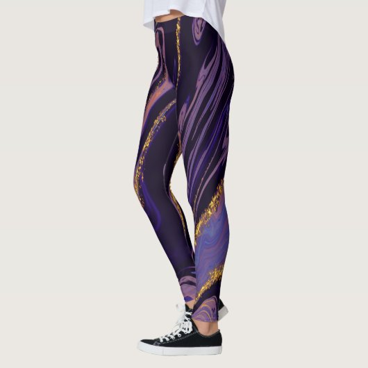Phantastischer Lila MarbleLeggings Leggings (Links)