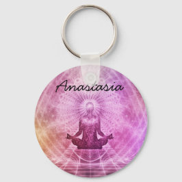 Phantastischer Lila Yoga Schlüsselanhänger