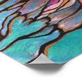 Phantastischer Lionfisch "Stached Glass Style" Kun Poster (Ecke)