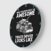 Phantastischer Lkw-Fahrer: Sehen Sie mich jetzt Große Wanduhr (Winkel)