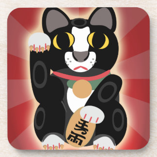 Phantastischer Lucky Tux Cat Cartoon Spaß Kunst Untersetzer