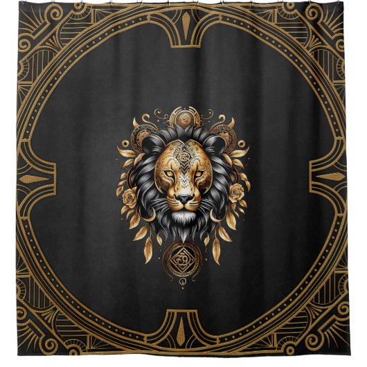 Phantastischer majestätischer Löwe Duschvorhang (Vorderseite)