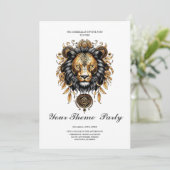 Phantastischer majestätischer Löwe Einladung (Stehend Vorderseite)