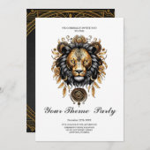 Phantastischer majestätischer Löwe Einladung (Vorne/Hinten)