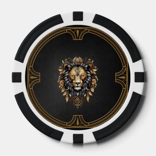 Phantastischer majestätischer Löwe Pokerchips (Vorderseite)