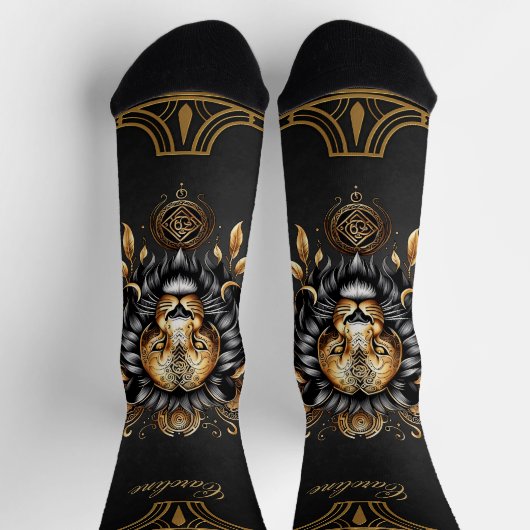 Phantastischer majestätischer Löwe Socken (Oben)