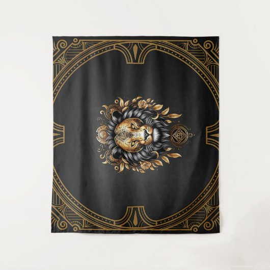 Phantastischer majestätischer Löwe Wandteppich (Vorderseite)