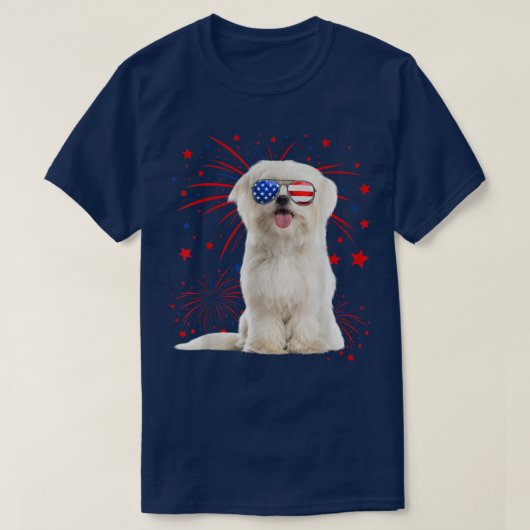 Phantastischer maltesischer Hund - Amerikanische F T-Shirt (Design vorne)