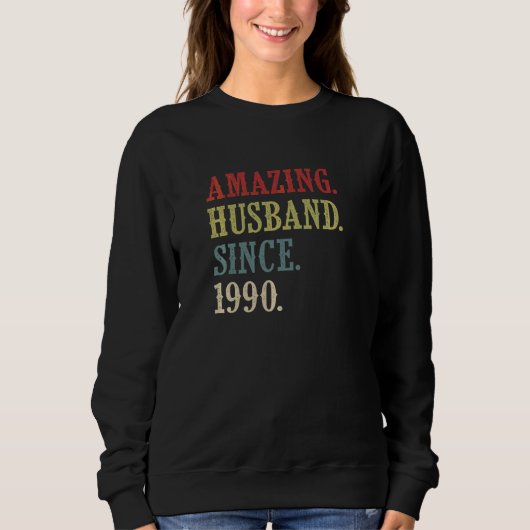 Phantastischer Mann seit 1990 Retro 32 Wedding Ani Sweatshirt (Vorderseite)