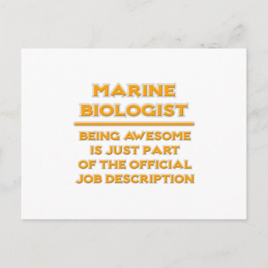 Phantastischer Meeresbiologe .. Stellenbeschreibun Postkarte (Vorderseite)